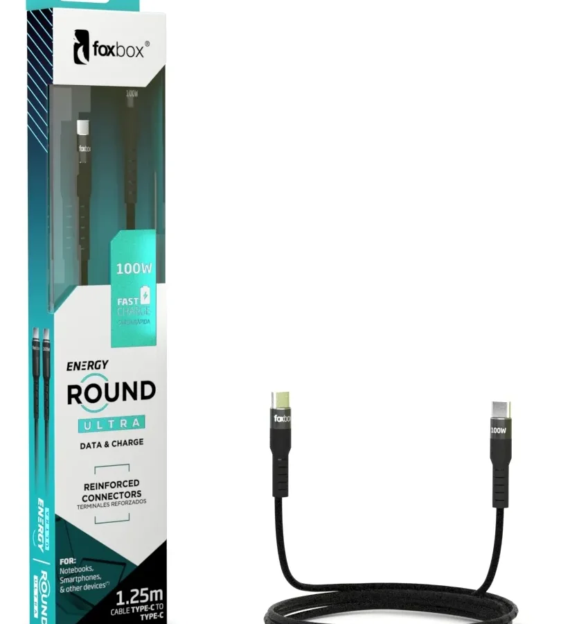 CABLE ROUND PRO 100W 1,25M TIPO C -C