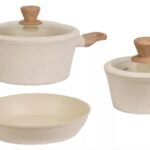 Set 5 pzas.: Cacerola 16cm - Cacerola 22cm - Sarten 22cm (81705) CAROL