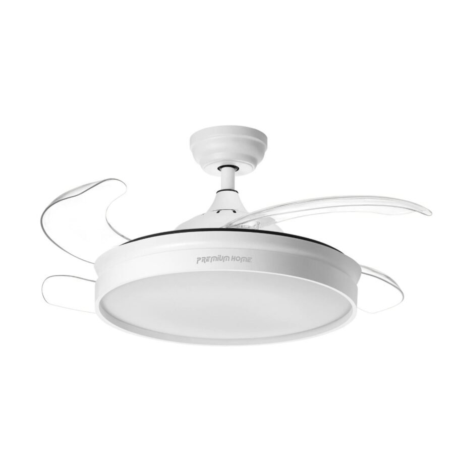 VENTILADOR DE TECHO RETRACTIL CON LUZ LED 42" PREMIUM HOME BLANCO
